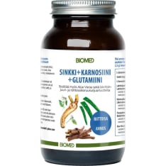 Biomed Sinkki+Karnosiini+Glutamiini 120 g ravintolisä