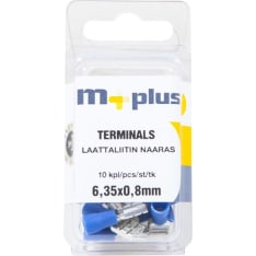 M+ blue 6.35x0.8mm female 10 pcs plate connector