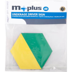 M+ sign for underage drivers, with a magnet