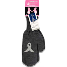 Pink Ribbon merino tufts gray