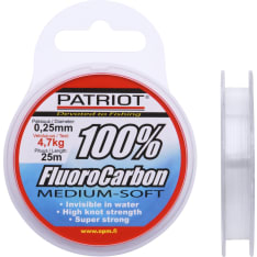 Patriot Medium-Soft 100% 25 m Fluorocarbon siima