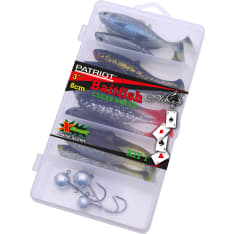 Patriot Baitfish 8cm 12 jigiä + 3 jigipäätä jigilajitelma