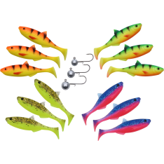 Patriot Baitfish 8cm 12 jigiä + 3 jigipäätä jigilajitelma