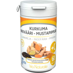 Via Naturale Turmeric-Ginger-Black Pepper+C 60 caps. dietary supplement