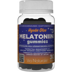 Via Naturale Hyvän Olon Melatoniini Gummies Mustaherukka 30 kpl ravintolisä