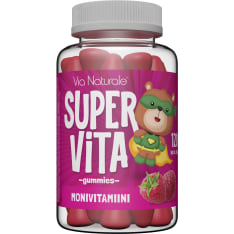 Via Naturale Super Vita monivitamiini gummies Vadelma 120 kpl ravintolisä