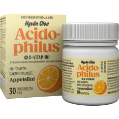Via Naturale Hyvän Olon Acidophilus + Vitamin D3 Orange 30 tablets – dietary supplement