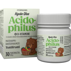 Via Naturale Hyvän Olon Acidophilus + Vitamin D3 Tuttifrutti 30 tablets – dietary supplement