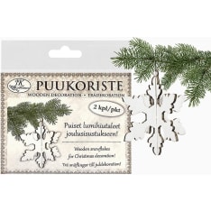 J.K. Primeco 2pcs Snowflake white Wood decoration