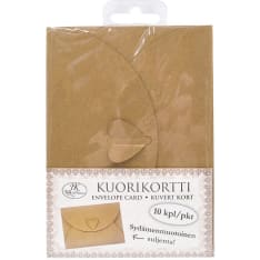 Envelope card Heart recycled brown 10pcs