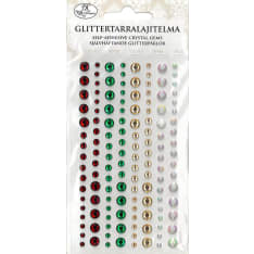 Rhinestone sticker assortment red/green