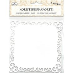 Decorative edge card square white 5pcs