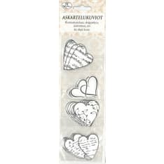 Die cut narrow Hearts silver