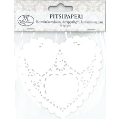 Lace paper Heart off-white 30pcs
