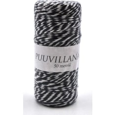 Cotton string 50m grey and white