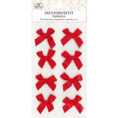 Satin bow sticker red 8pcs