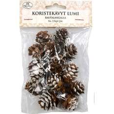 Artificial pine cones with snow 12pcs