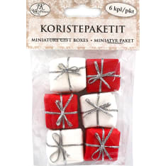 Miniature gift boxes red/white 6pcs