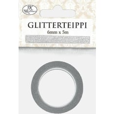 Glitter tape 6mm x 5m silver