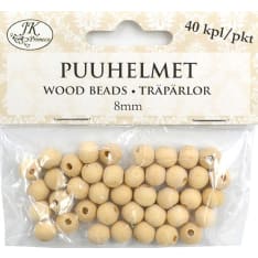 Wood beads 8mm natur 40pcs