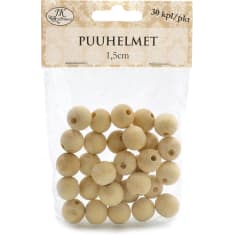 Wood beads 2,5cm natur 10pcs