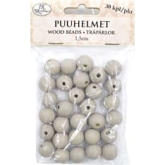 Wood beads 2,5cm grey 10pcs