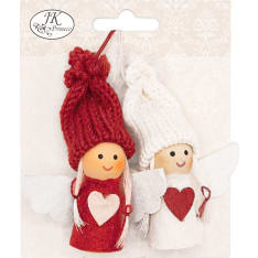 J.K. Primeco 2 pcs Heart red/white Decorative angels