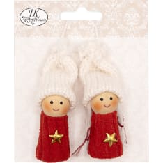 J.K. Primeco 2 pcs Velvet red/white Decorative Christmas gnomes