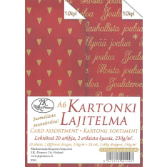J.K. Primeco A6 Joulu punainen kultafolio kartonkilajitelma