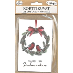 J.K. Primeco 5pcs Lumo Punatulkut ja kranssi Die cut card