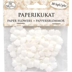 J.K.Primeco Valkoinen helmi pienet paperikukat