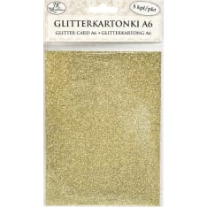 J.K. Primeco Glitter card A6 gold 5pcs