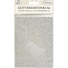 J.K. Primeco Glitter card A6 silver 5pcs