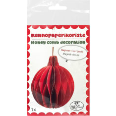 J.K. Primeco Christmas ball red Honeycomb paper decoration