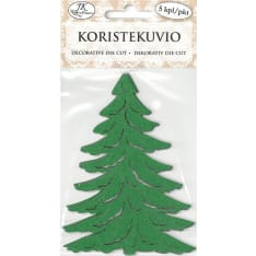 J.K. Primeco 5pcs Spruce green glitter Decorative die cut