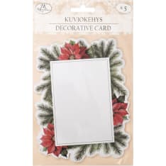 J.K. Primeco 5 pcs Poinsettia Decorative card