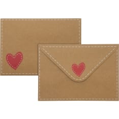 J.K. Primeco 10 pcs C6 Heart red recycled brown Envelope