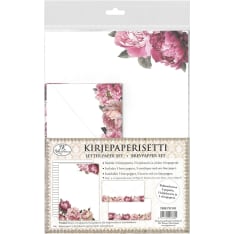 J.K. Primeco 5pcs+5pcs Peony Letter paper set