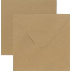 Folded card + envelope square recycled brown 5+5
