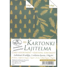 J.K. Primeco 20pcs A6 Joulu vihreä kultafolio Card assortment