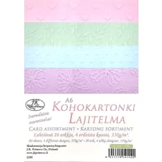 J.K. Primeco 20pcs A6 Pastel Embossed Cardboard Assortment