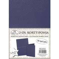 Folded Sparkling card nightblue 10pcs