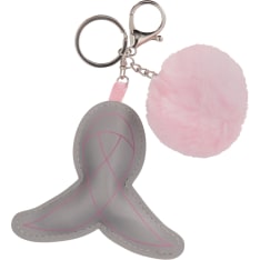 Pink ribbon reflective bag decoration