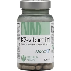 Natura Media K2-vitamiini 180 µg 60 kaps. ravintolisä