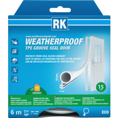Rk 10 mm x 6 m white door groove seal