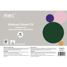M.E.C 15kpl C5 kirjekuori liimanauhalla