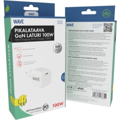 Wave 100W pikalataava USB-C GaN verkkolaturi