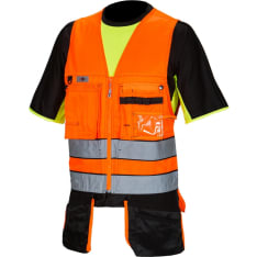 Priha 4040 Lk.1 orange/black attention hanging pocket vest