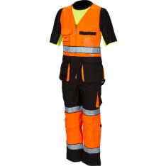 Priha 4041 Lk.1 orange/black attention hanging pocket overalls