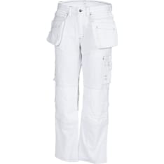 Priha 4072 white painter's cotton trousers with hanging pockets